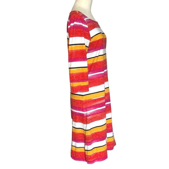 Hatley Striped Tunic Cotton Dress Size Small Bright Multicolor Midi - Picture 3 of 9